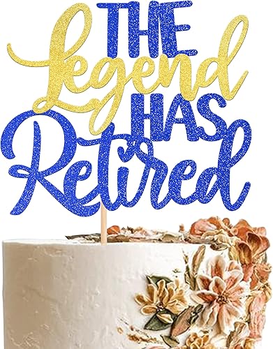 1 paquete de 1 decoración para tartas con purpurina Goodbye Hello Tension, para decoración de fiesta temática de despedida de jubilación,