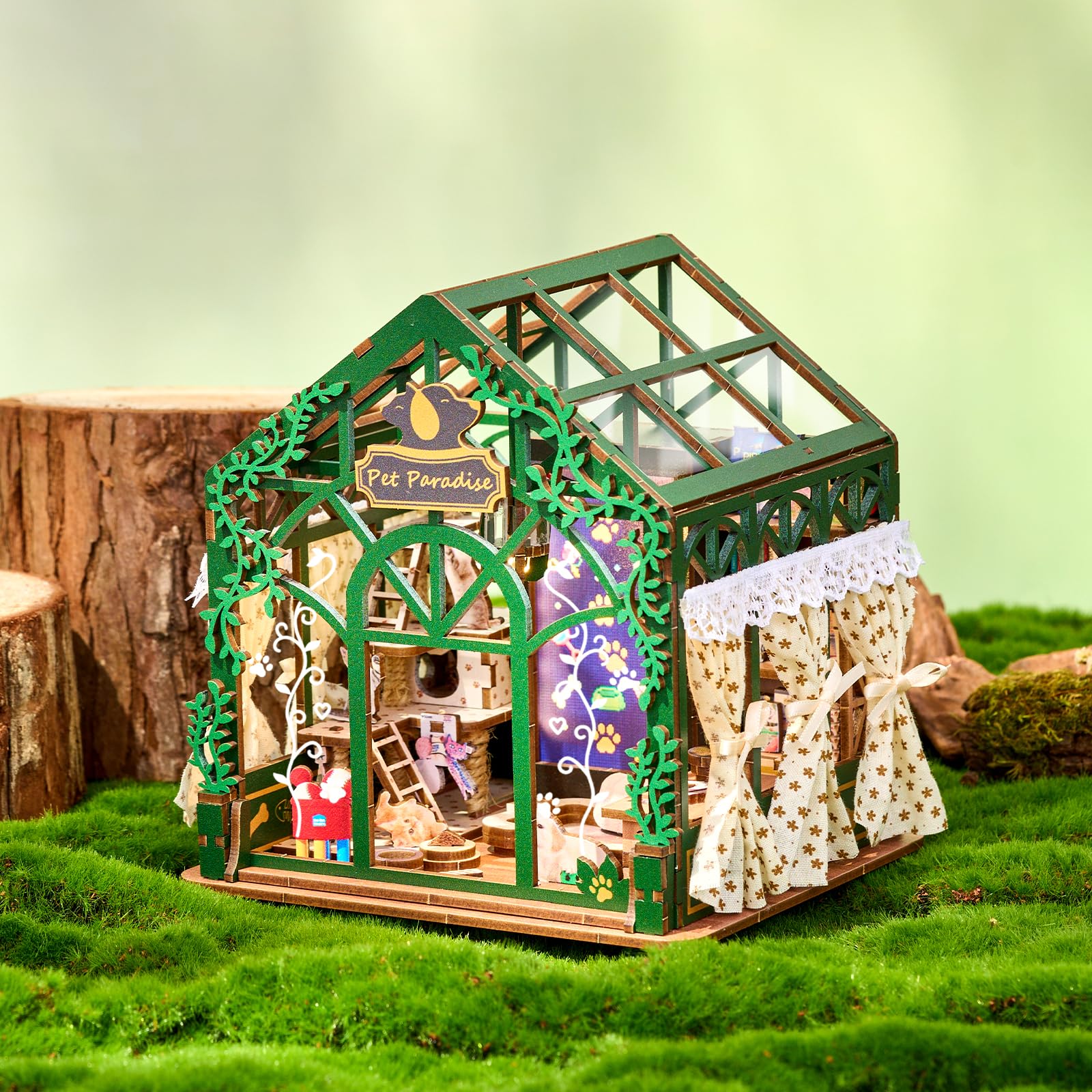 Mini-Maison à Monter soi-même pour Adultes, Puzzle 3D Book Nook | Kit de maison de poupées miniature, Coin lecture avec rideaux, mobilier détaillé, cadeau d'anniversaire ou pour la famille