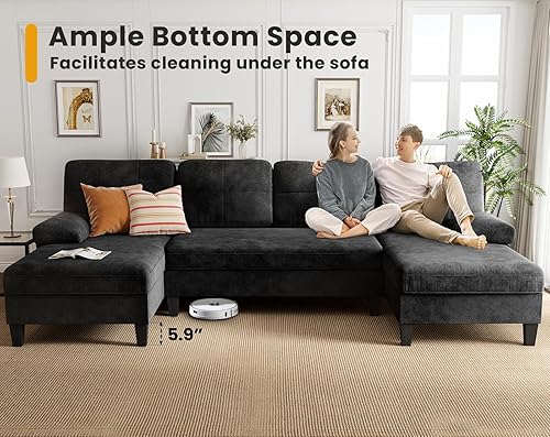 Miniatura 3 de KKL Sofá modular para sala de estar, sofá en forma de U con almacenamiento, sofás para el hogar con diván, sofás modernos y cómodos para