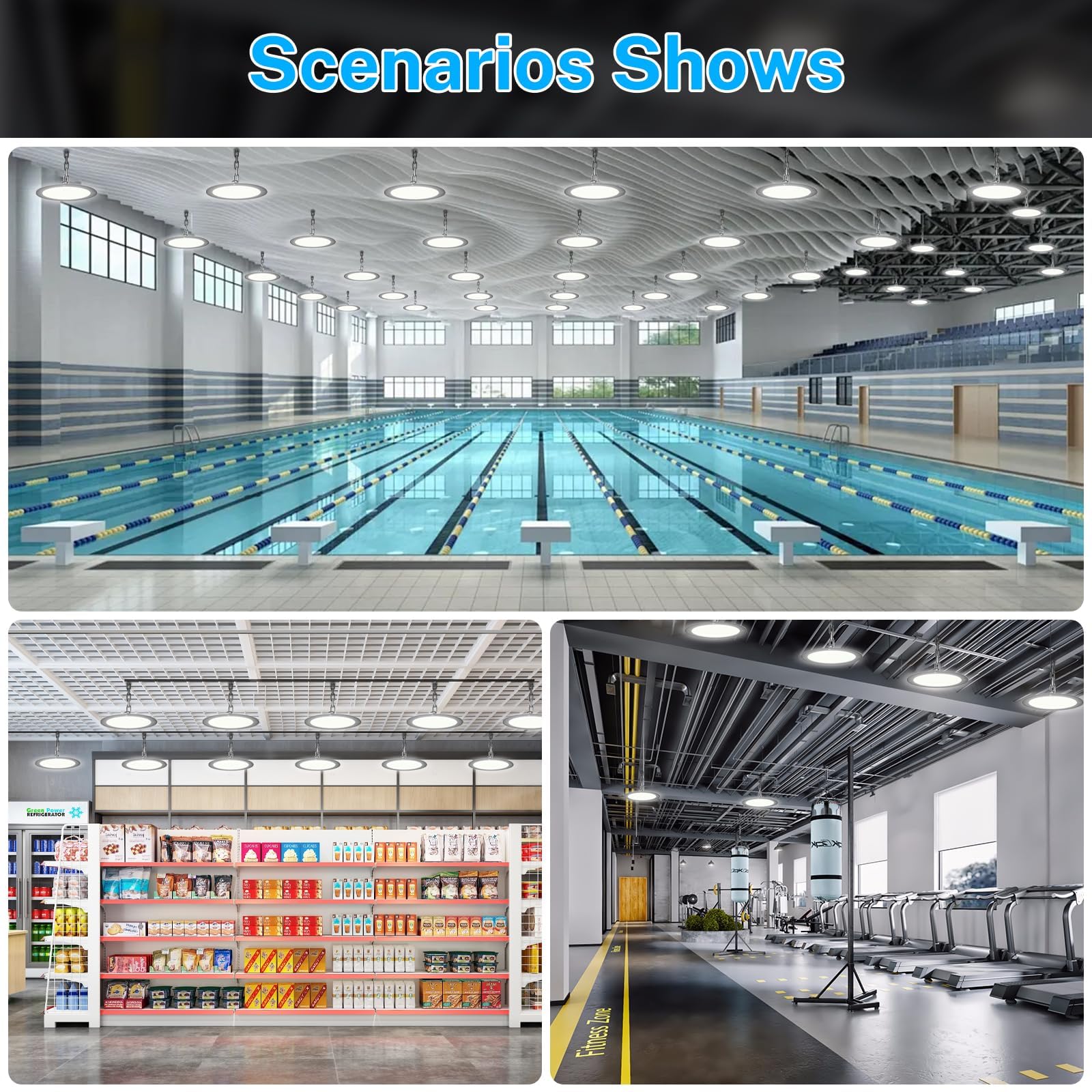 10Pack 200W LED High Bay Light Super Bright 28000 LM with US Plug 5ft Cable 100V-277V 5000K Waterproof — view 7