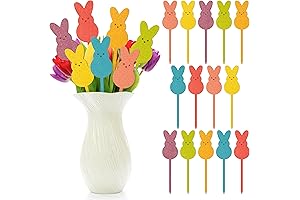 14PCS Rabbit Glitter Wooden Picks Decorations for Home - Eye-Catching Easter and Farmhouse Decor