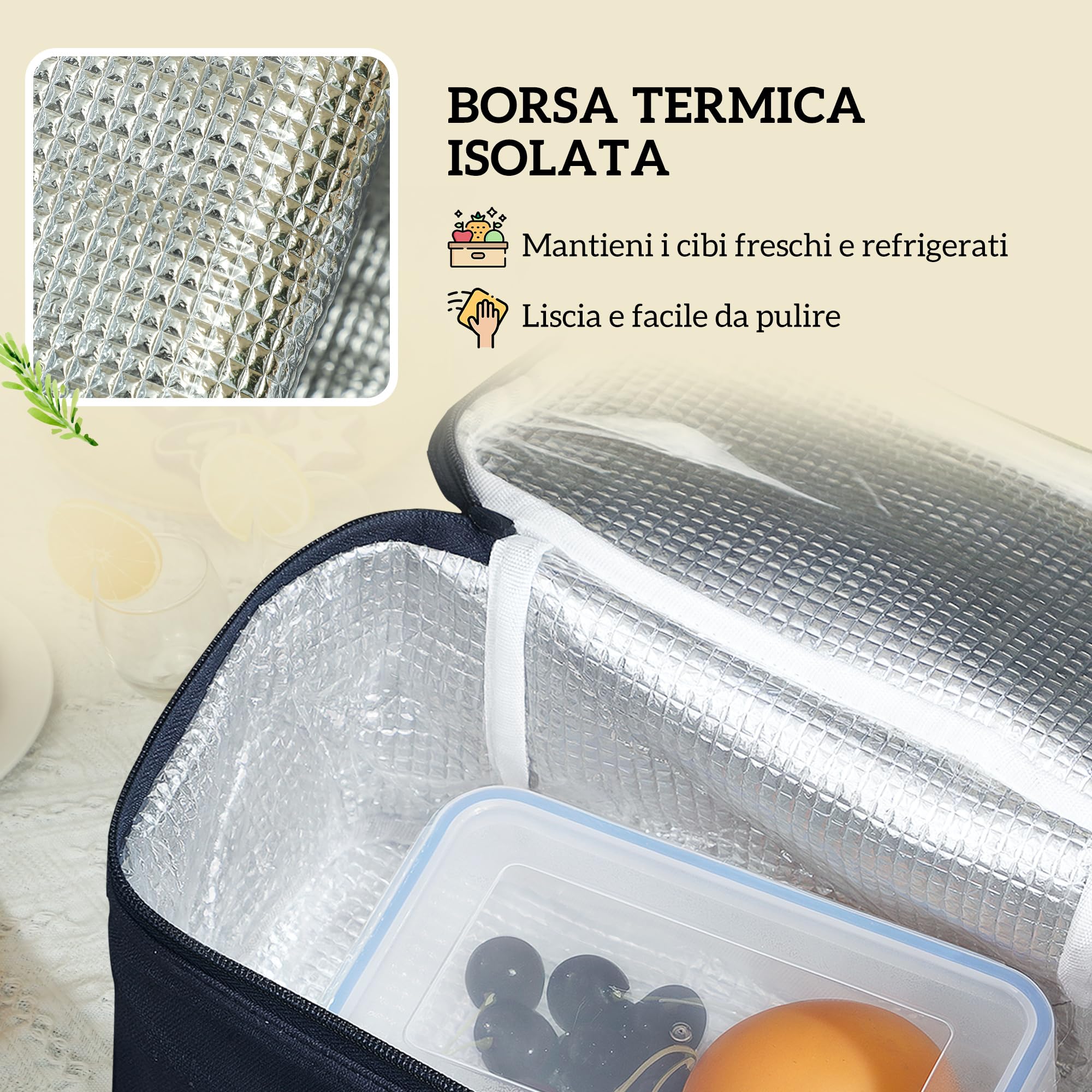 Outsunny Cestino da Picnic in Vimini per 4 Persone, Cesto Picnic con Area Frigo e Accessori Piatti, Bicchieri da Vino, Cucchiai e Forchette, Borsa per Vino, 54x34x20 cm, Color Legno