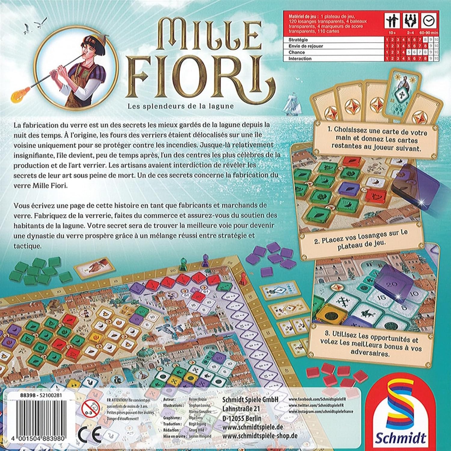 Schmidt Spiele 88398 Mille Fiori, Strategy Game