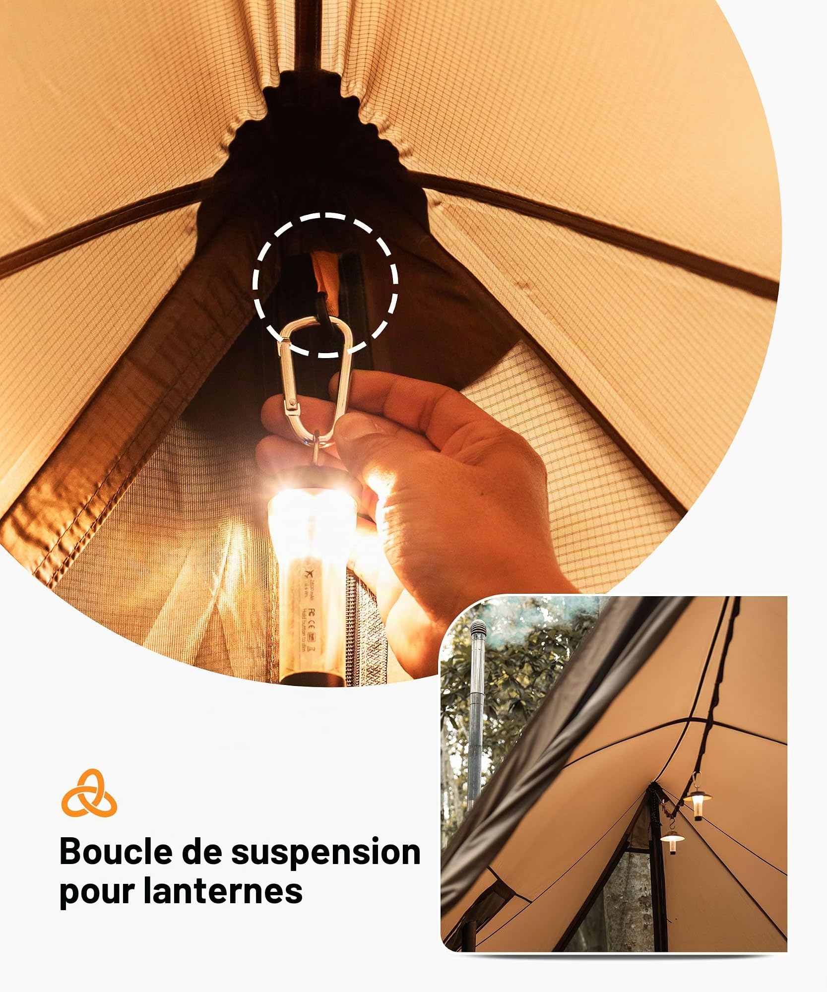 OneTigris ASH Canopy Tente de camping 2 à 4 personnes étanche 3000 mm Coupe-vent Grande tente chaude pour l'hiver Hamac Tente d'extérieur Tente de voiture Petite taille une fois pliée