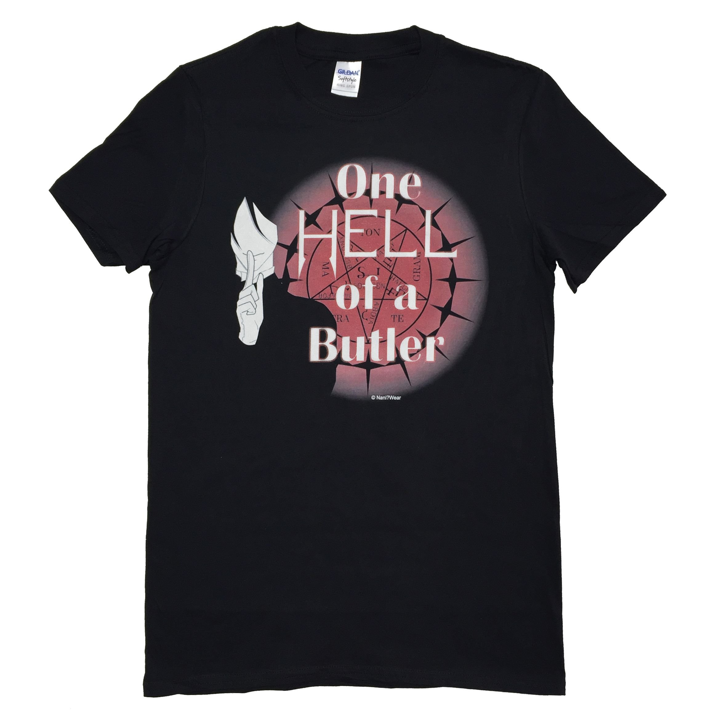 NaniWear Black Anime Geek T-Shirt One Hell of a Butler, Black, M