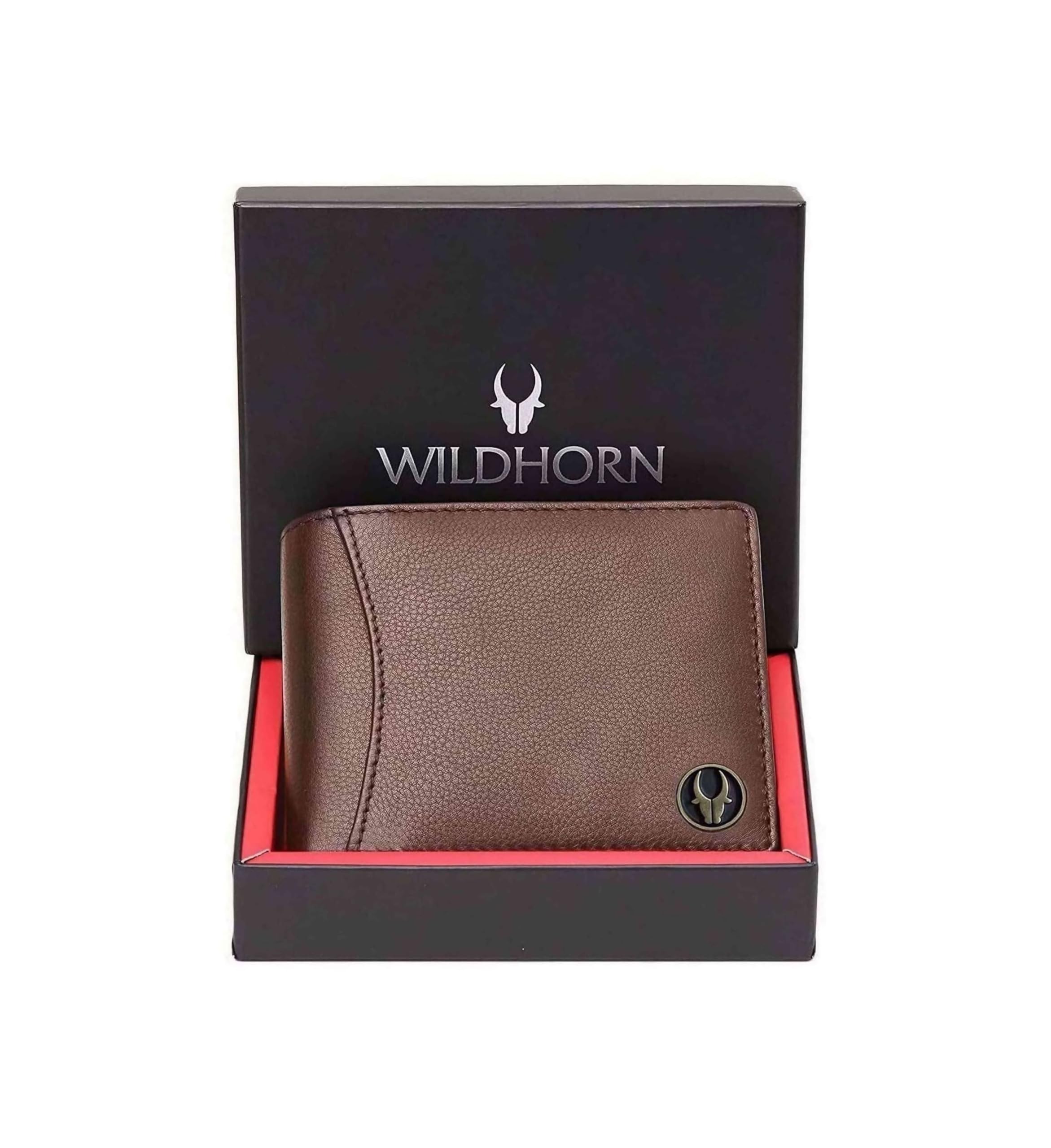 WildHorn Top Grain Leather Wallet for Men I 9 Card Slots I 2 Currency & 2 Secret Compartments I 1 Zipper & 3 ID Card Slots, Brown, Classic