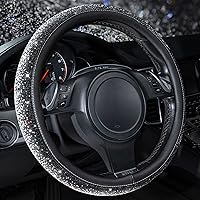 Vista 9 de CAR PASS - Funda de volante con diamantes brillantes de imitación y patrón de leopardo, con cristales de imitación brillantes para mujer