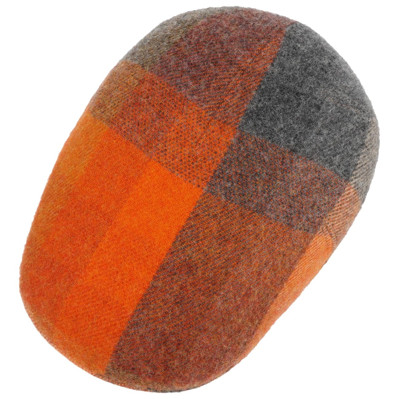 LIERYS John Hanley Colour Check płaska czapka z daszkiem dla kobiet/mężczyzn – Made in The EU jesień-zima, jesień, zima, XL (60-61 cm), pomarańczowa
