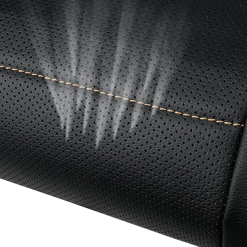 Miniatura 8 de CAR PASS Funda de Asiento de Coche de Cuero con Ribete Universal, para SUV, Furgoneta, Camiones, Compatible con Airbag, Diseño de Cremallera