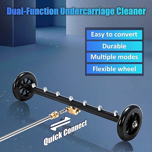 Miniatura 6 de Tool Daily Limpiador de Chasis de Doble Función, 24 Pulgadas, Escoba de Agua para Lavadora a Presión con 7 Boquillas, Accesorio para Lavadora Debajo