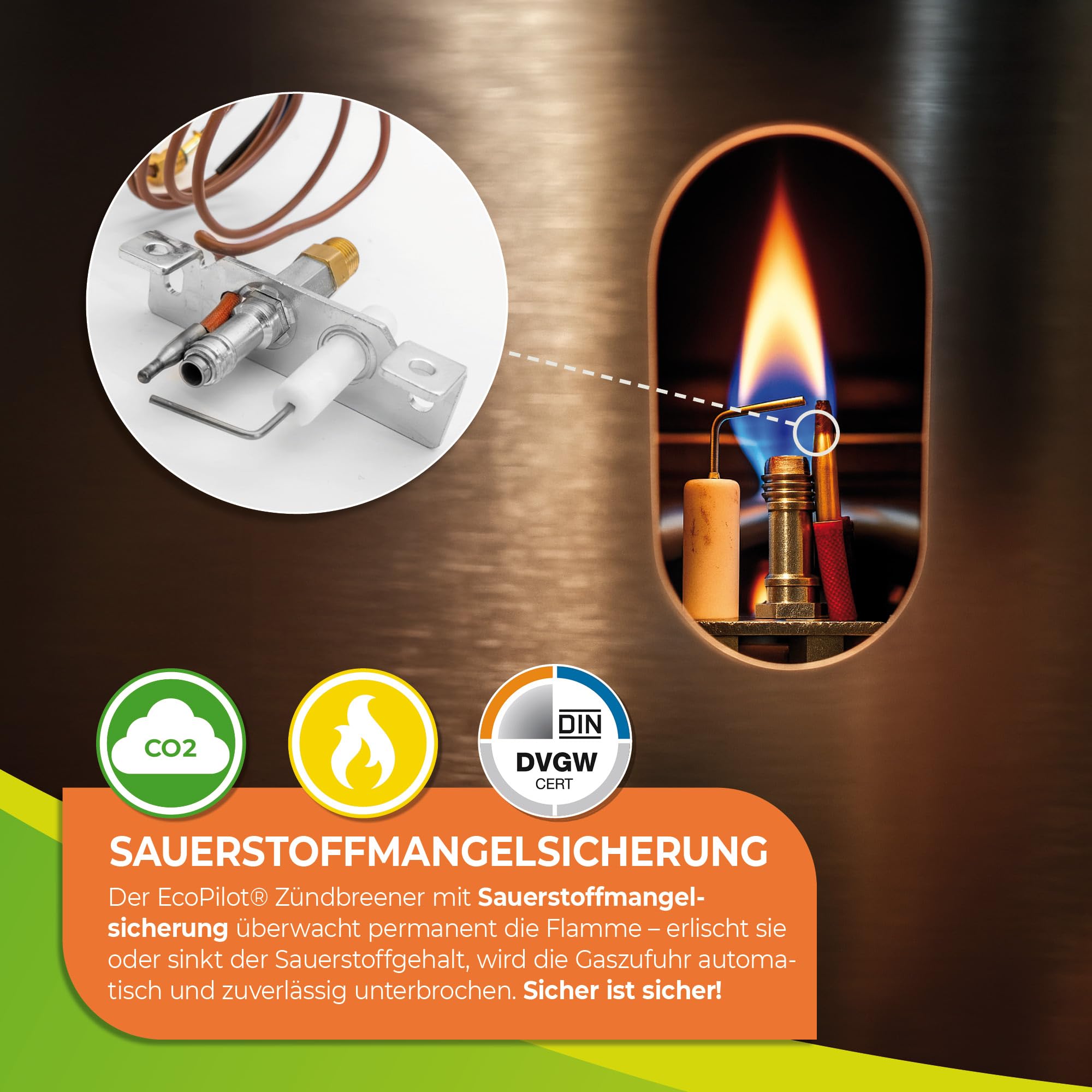 BioGreen EcoPilot 4500 Chauffage de serre à gaz 4500W acier inoxydable argenté 38x17x40 cm pour serres jusqu'à 22 m²