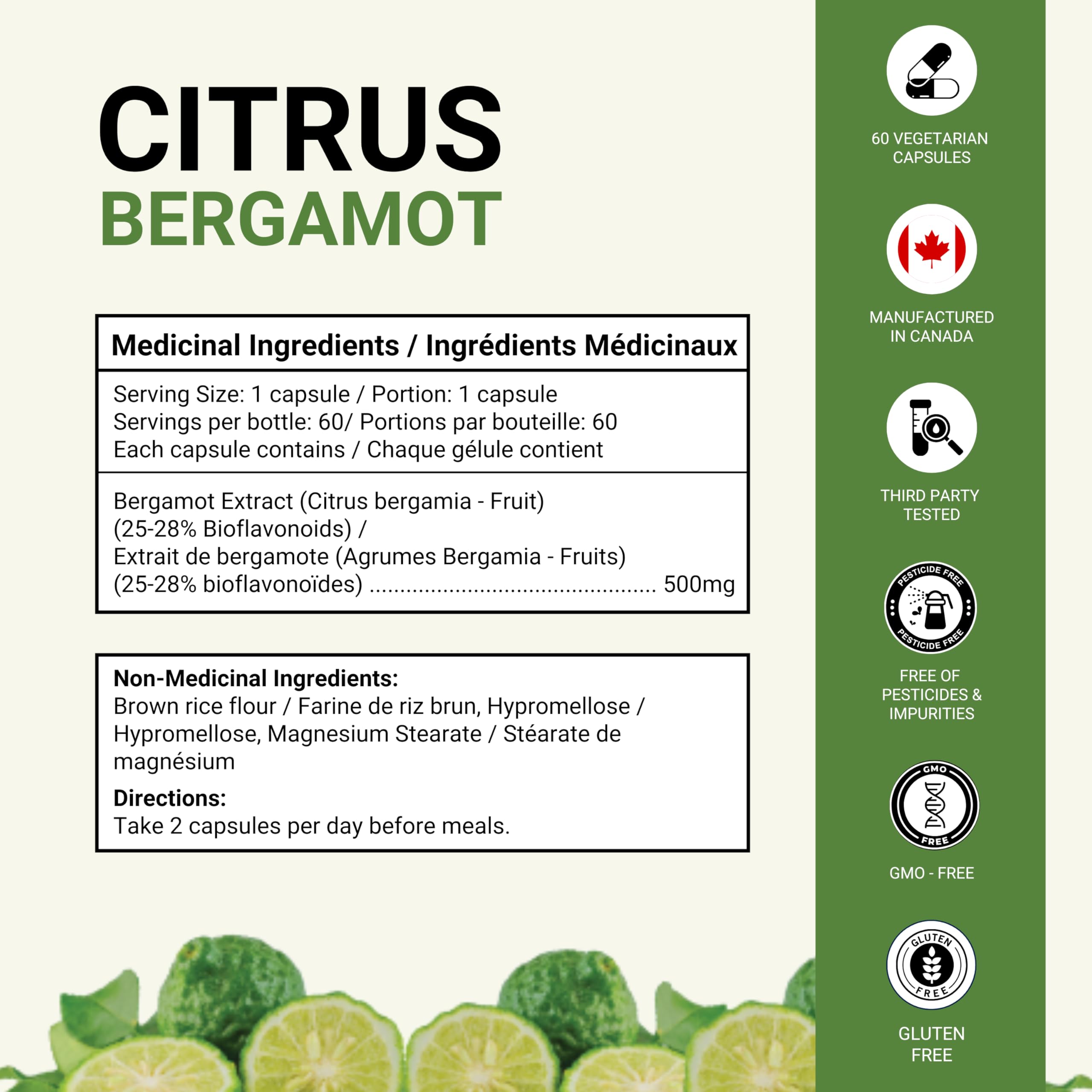 Complément Bergamote Italienne - Soutien Cholestérol, Anti-âge, Santé Cardiaque - Capsules Naturelles