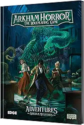 Asmodee Arkham Horror The Roleplaying Game Asmodee Arkham Mysteries Adventure Book - Três cenários independentes, RPG imersivo para crianças e adultos, maiores de 14 anos, 2 a 6 jogadores, 1+ hora de