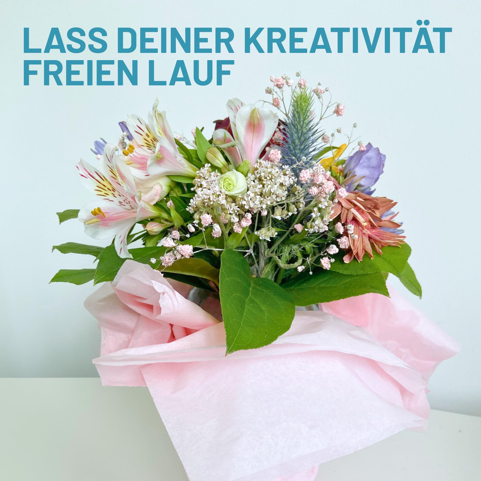 Seidenpapier 240 Blätter | 76x50 cm | Buntes Transparentpapier ideal als Verpackungsmaterial & Geschenkpapier | Papier zum Basteln | Schöne Dekoration | Bastelpapier in Türkis