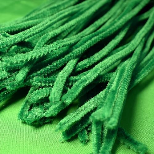 Miniatura 4 de Tallos de felpilla para limpiar pipas de color verde oscuro (paquete de 200) para niños, manualidades, decoración creativa (12 x 0.24 pulgadas)