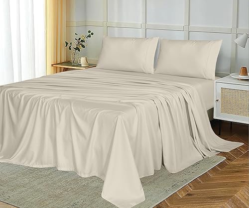 Miniatura 36 de Ruvanti - Juego de sábanas de tamaño matrimonial, sábanas refrescantes de microfibra cepillada extrasuave 1800. Juego de sábana de lujo que incluye