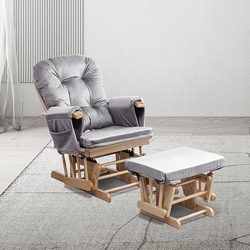 Miniatura 6 de Lucky Monet Juego de 5 cojines mecedores deslizantes (solo cojín) cojines de repuesto de terciopelo con bolsillos laterales de almacenamiento,