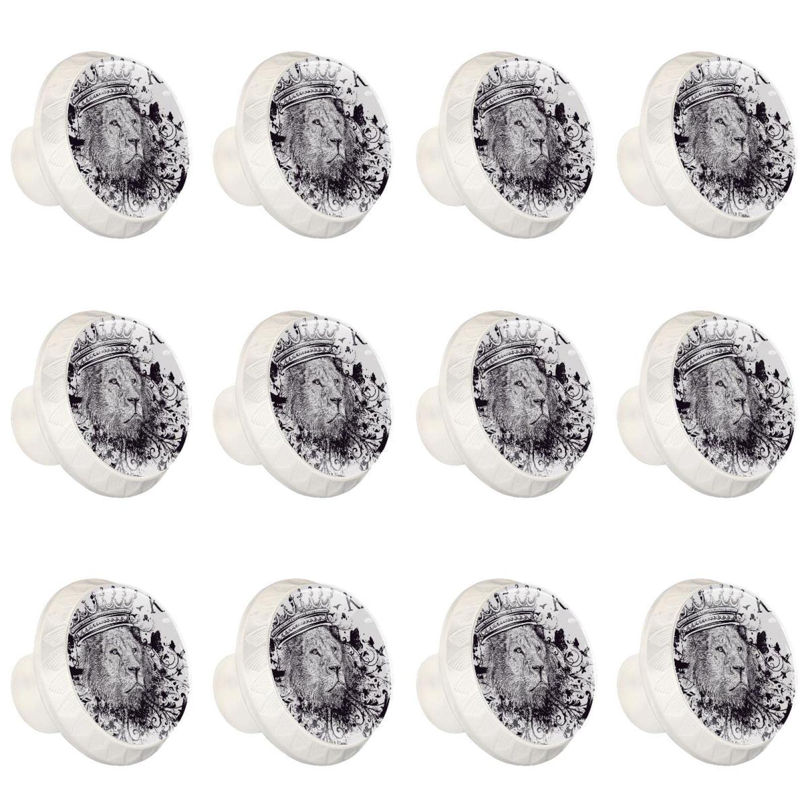 Boutons de placard ronds Blanc Le Roi Lion pour remplacer les poignées usées de meuble