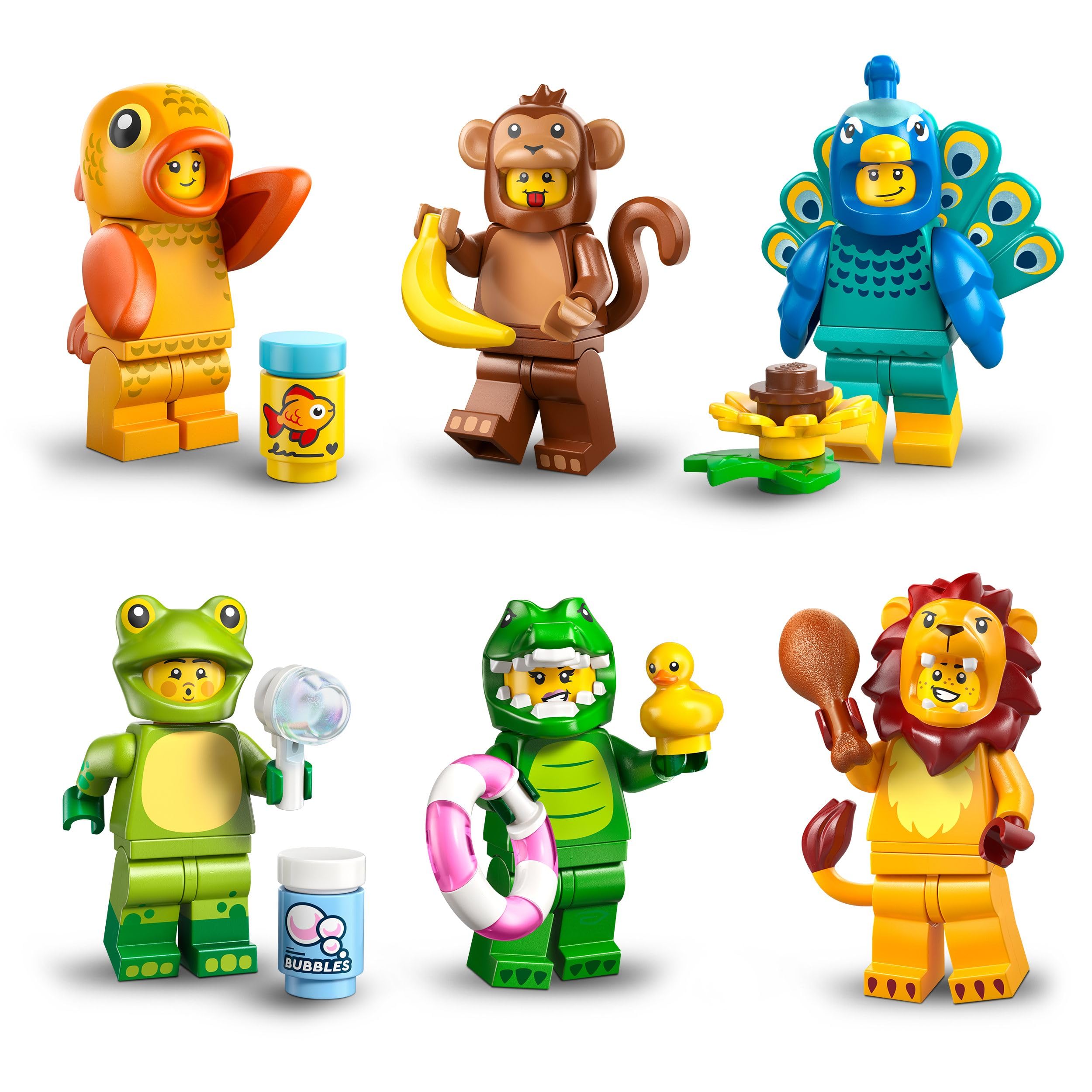 Lego Minifigures Series 28, 12 Figür ile: Lego Minifigures Series 71051 Animals Komple Seti (Baskılı Karo Dahil)