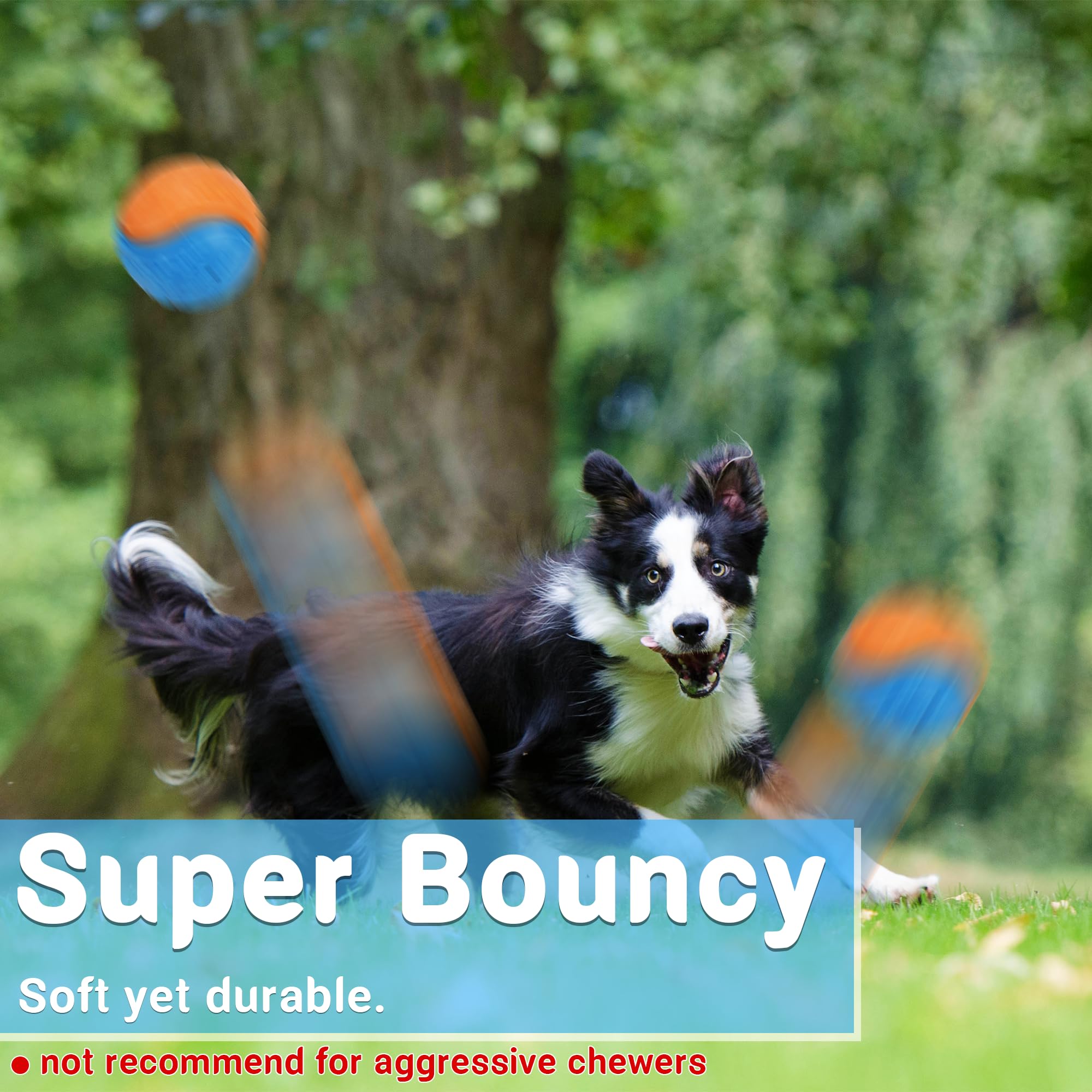 Pelotas chirriantes para perros de 3.5 pulgadas para entrenamiento, juguetes para perros para mantenerlos ocupados, pelotas de alto rebote para juegos interactivos, ideales para dentición de 7