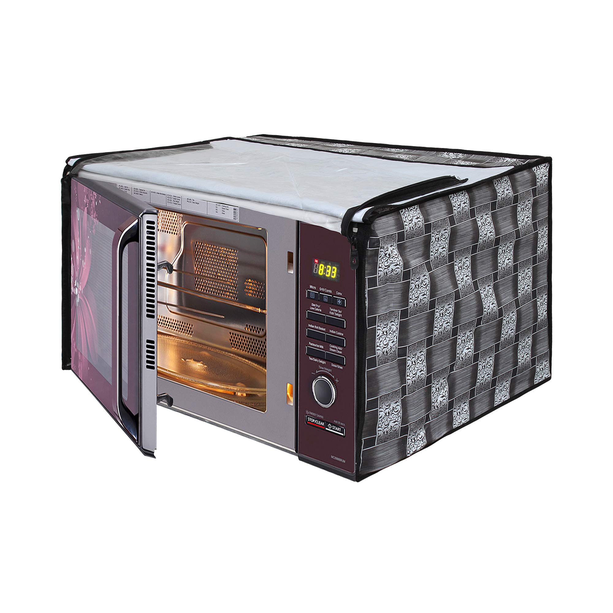 DREAM CARE Grey Colored Printed Microwave Oven Cover for Bajaj 27 Liters Solo Microwave Oven 1701 MT SA42