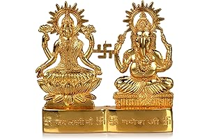 Petite Lakshmi Ganesha Statues Set - Perfect for Devotional and Decorative Purposes