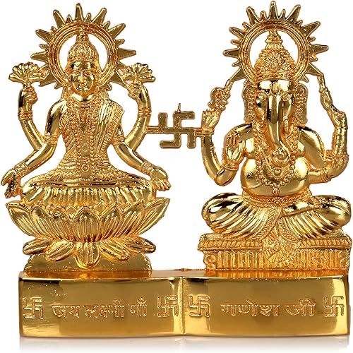 hashcart (4inch) hindú Dios Laxmi Ganesh Set estatua Ídolo Para Decoración Del HogarPoojaregalo