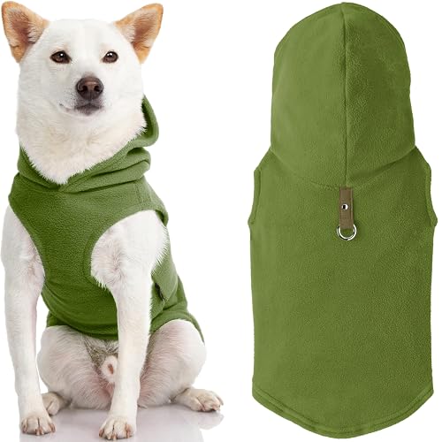 GOOBY Every Day - Chaleco de Forro Polar con Capucha para Perros pequeños, Talla XS, Color Verde