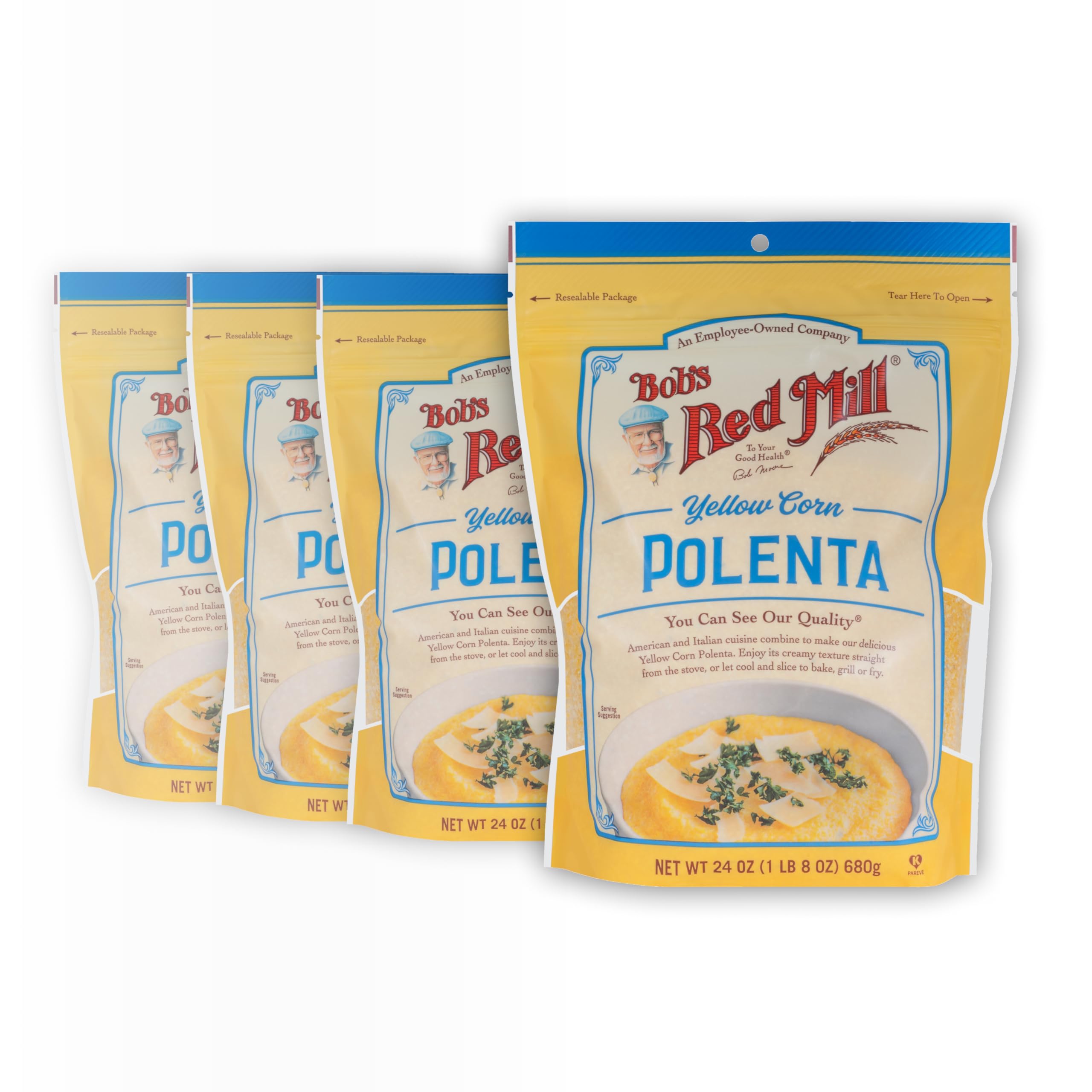 Bob's Red Mill Polenta/Corn Grits - 24 Ounce (Pack of 4) - Classic Italian Polenta, Rich Creamy Porridge, Vegan