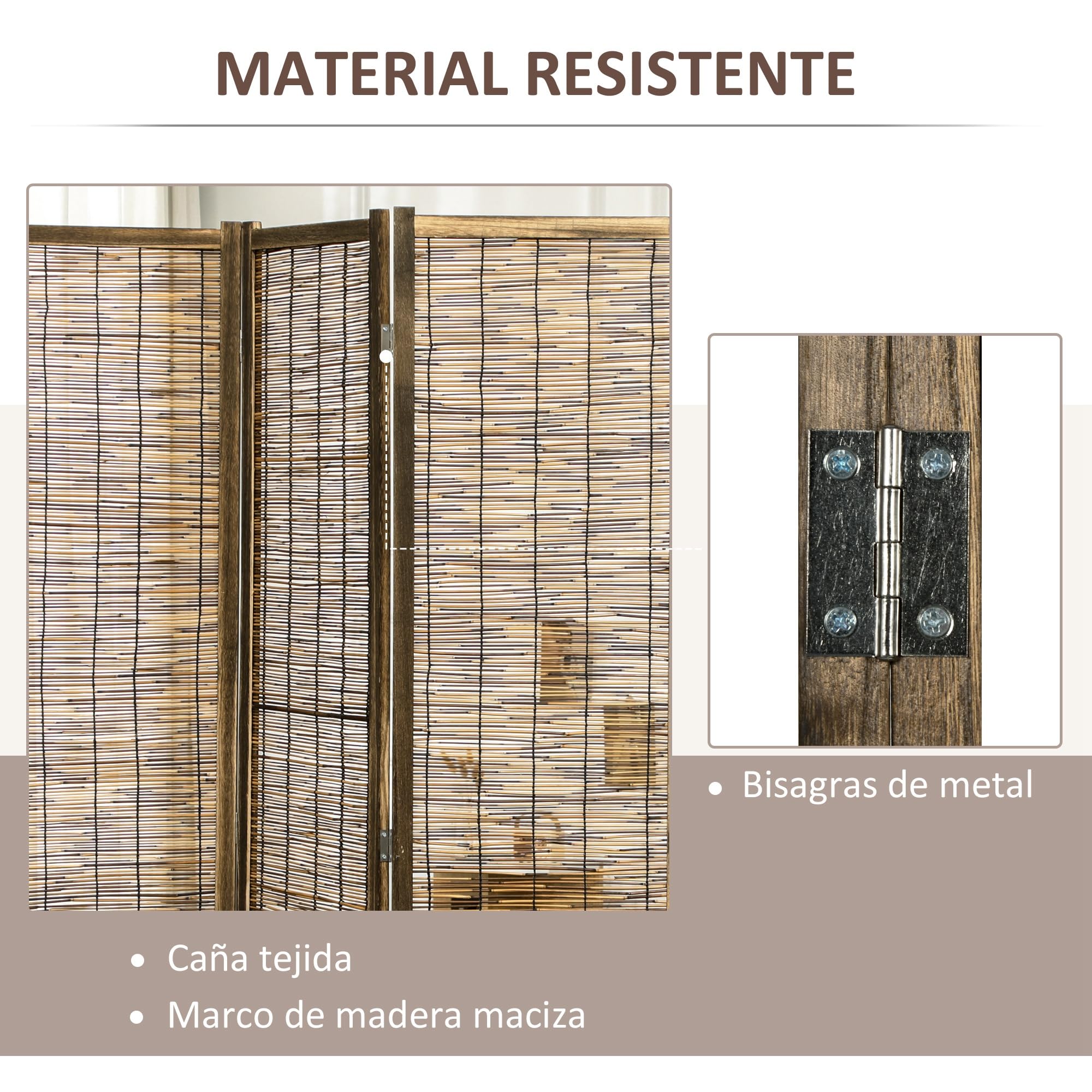 HOMCOM Divisorio a 4 pannelli, 5,5 ft, privacy portatile, carbonizzato