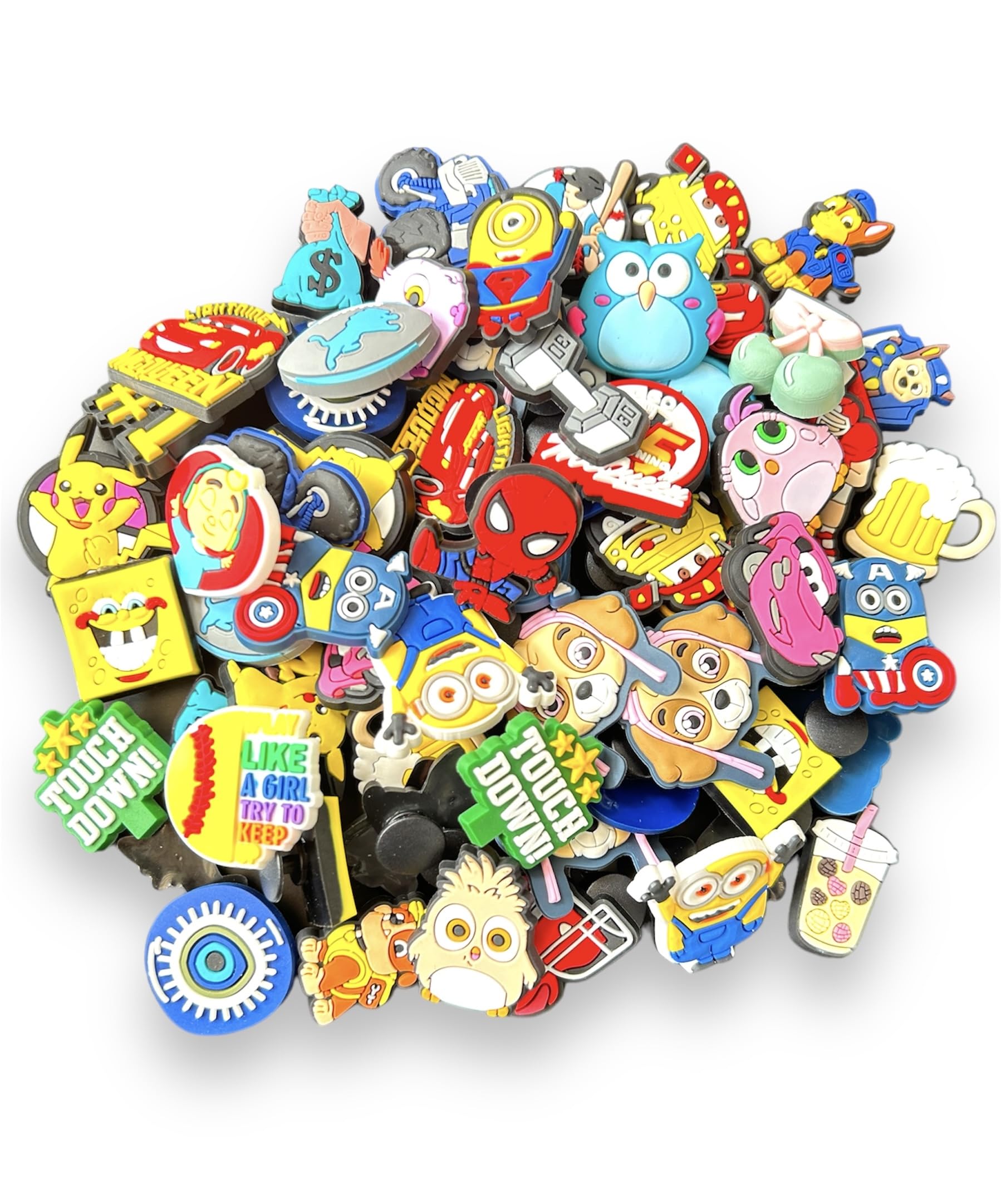 BLUE BEADS2D Shoe Decor Charms - Special Characters Pack Of 5, 6, 12, 18, 24, 30, 36 Pack Different Shoes Charms Decoration For Clog Accessories Girls Boys Teens Kids Birthday Party Gifts