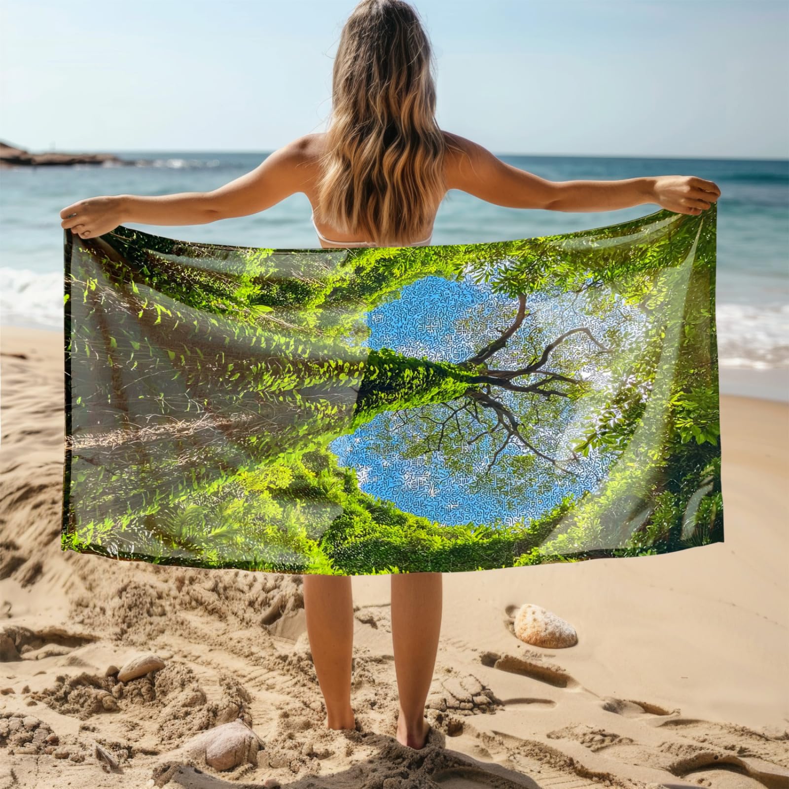 Générique Serviette de Plage 100X200 Arbre De Vigne Vert