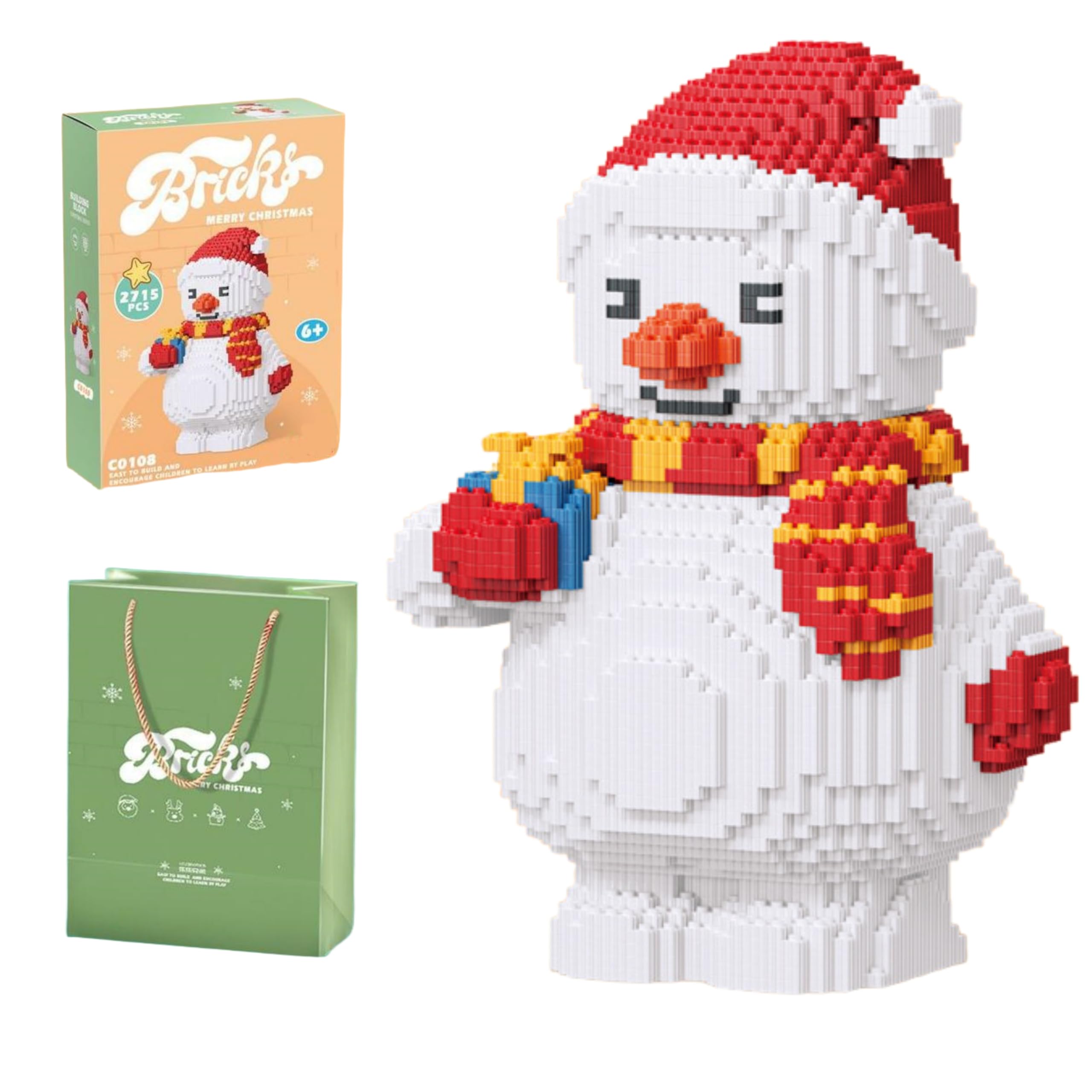 Unativer Christmas Santa Claus Building Blocks Set, Festive Holiday Construction Toy with Reindeer, Christmas Tree & Snowman, DIY Winter Scene Model Kit for Kids & Adults, 2715 PCS — image 1