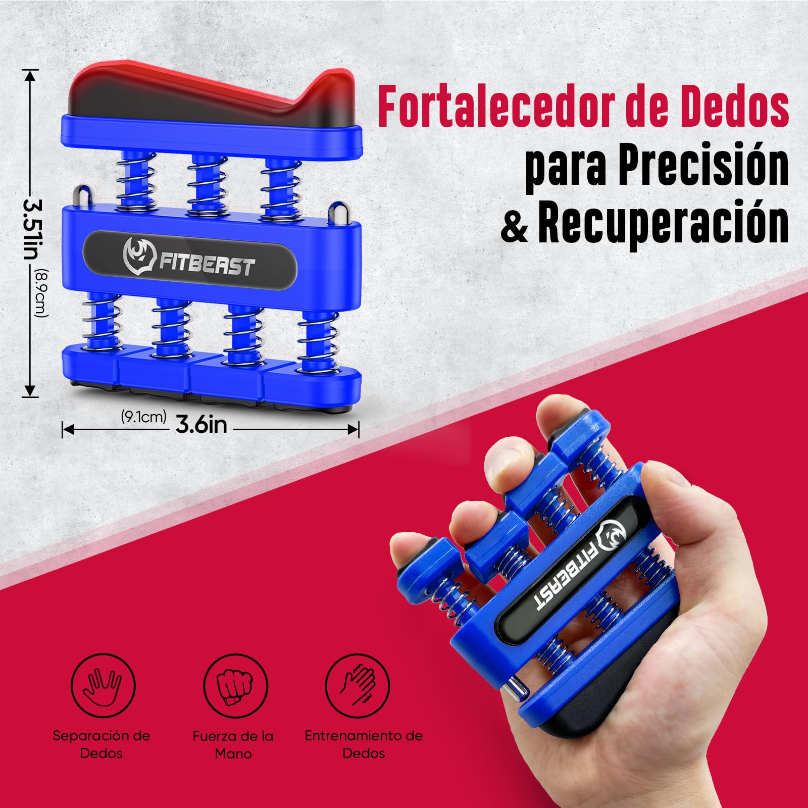 FitBeast Kit de fortalecimiento de agarre de mano, juego de 6 piezas, entrenador de antebrazo para una mayor fuerza de agarre y recuperación