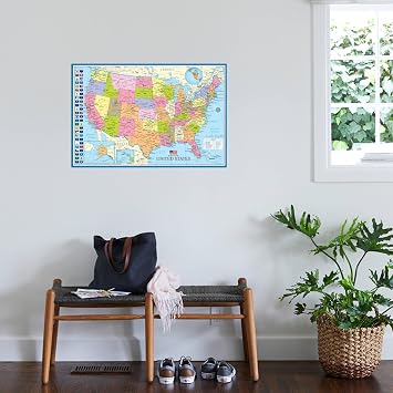 AllPosters Wall Poster Map Of The United States With State Flags, 36x24
