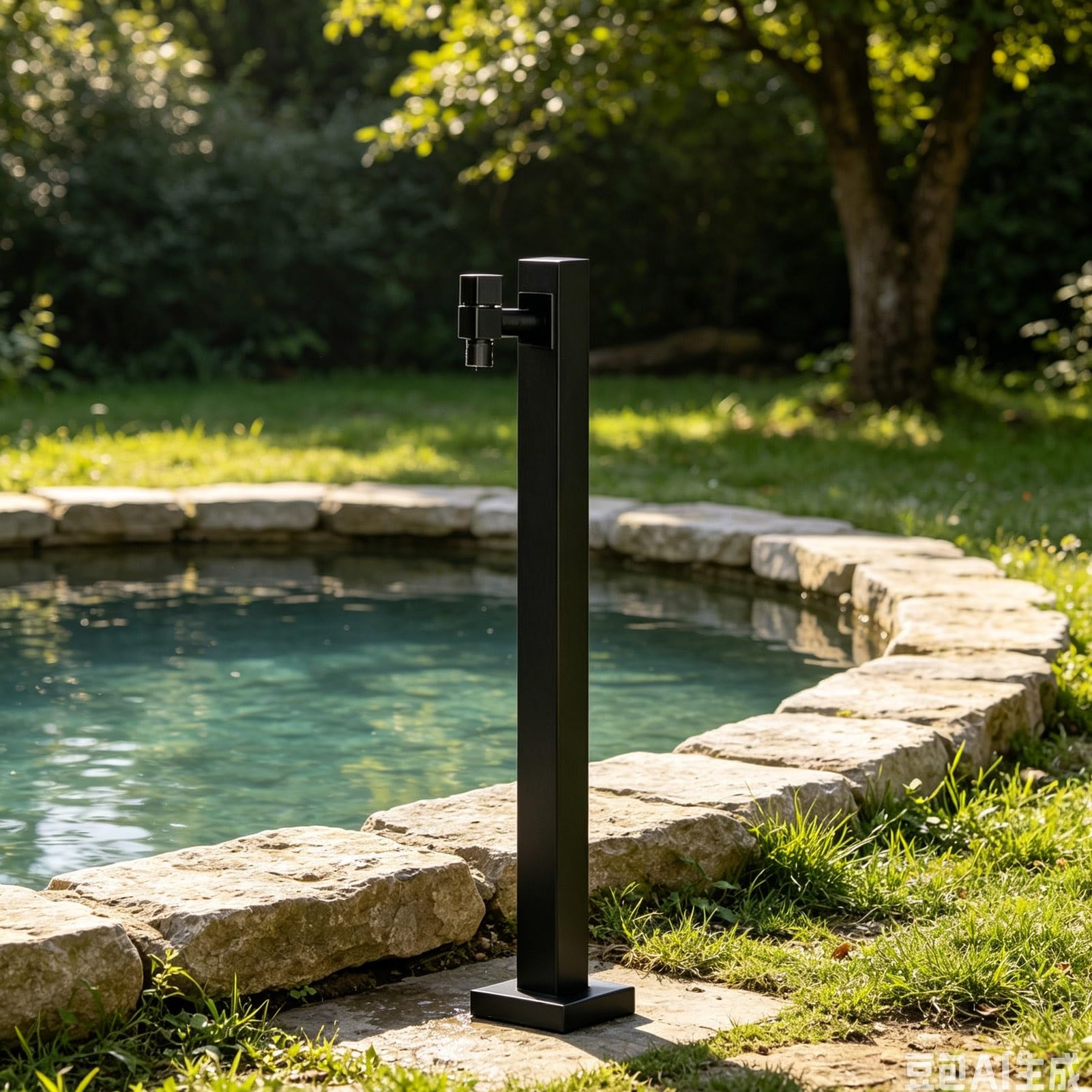Gaommini Style 4 Outdoor Water Spigot Garden Water Column 304 Stainless Steel Antifreeze Hose Faucet Tap Post, Decorative Water Feature Fountain Water Dispenser Hydrant(,Height: 95Cm/37.4In)