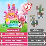 Blocs magnétiques 100PCS Cubes transparents construire princesse clair rose château, mignon amusant STEM Magnetic Building Blocks Jouets pour les enfants Âge 3+ Cadeau pour 4 5 6 7 8 9 10 Année Filles
