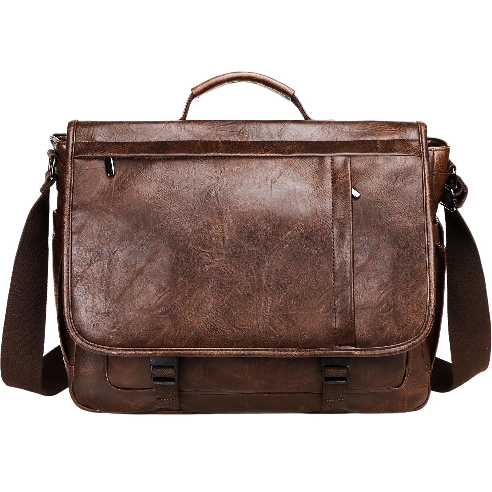 Borsa messenger per uomo: borsa per computer portatile in pelle PU valigetta da lavoro grande porta computer per ufficio università viaggi
