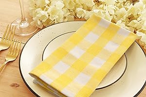 Yellow Gingham Napkins for a Cheerful Table Setting