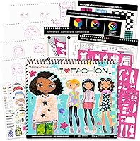 Fashion Angels I Love Fashion Sketch Portfolio - Sketchbook with Stencils, Stickers & 40 Pre-Printed Sheets for Girls Ages 6+
