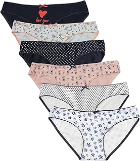 ABClothing Bas de Bikini en Coton à Taille Basse pour Femmes 6 Pack Vary Color