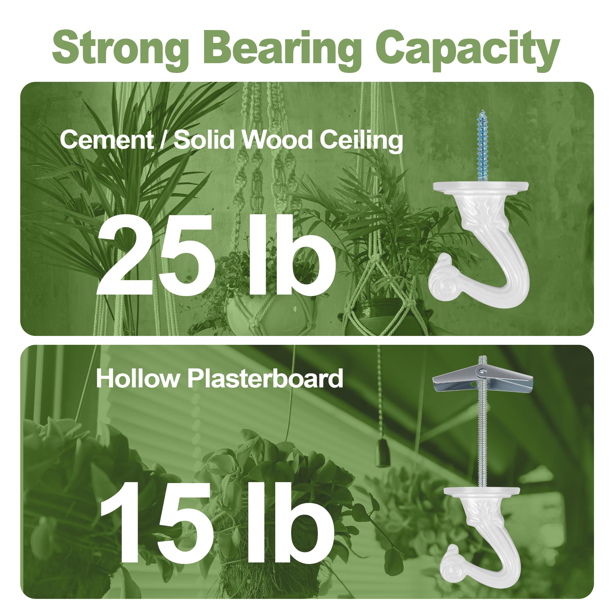 Ceiling Hooks for Hanging Plants - 6 Pack -4 Ceiling Hooks for Hanging Plants - 6 Pack -4