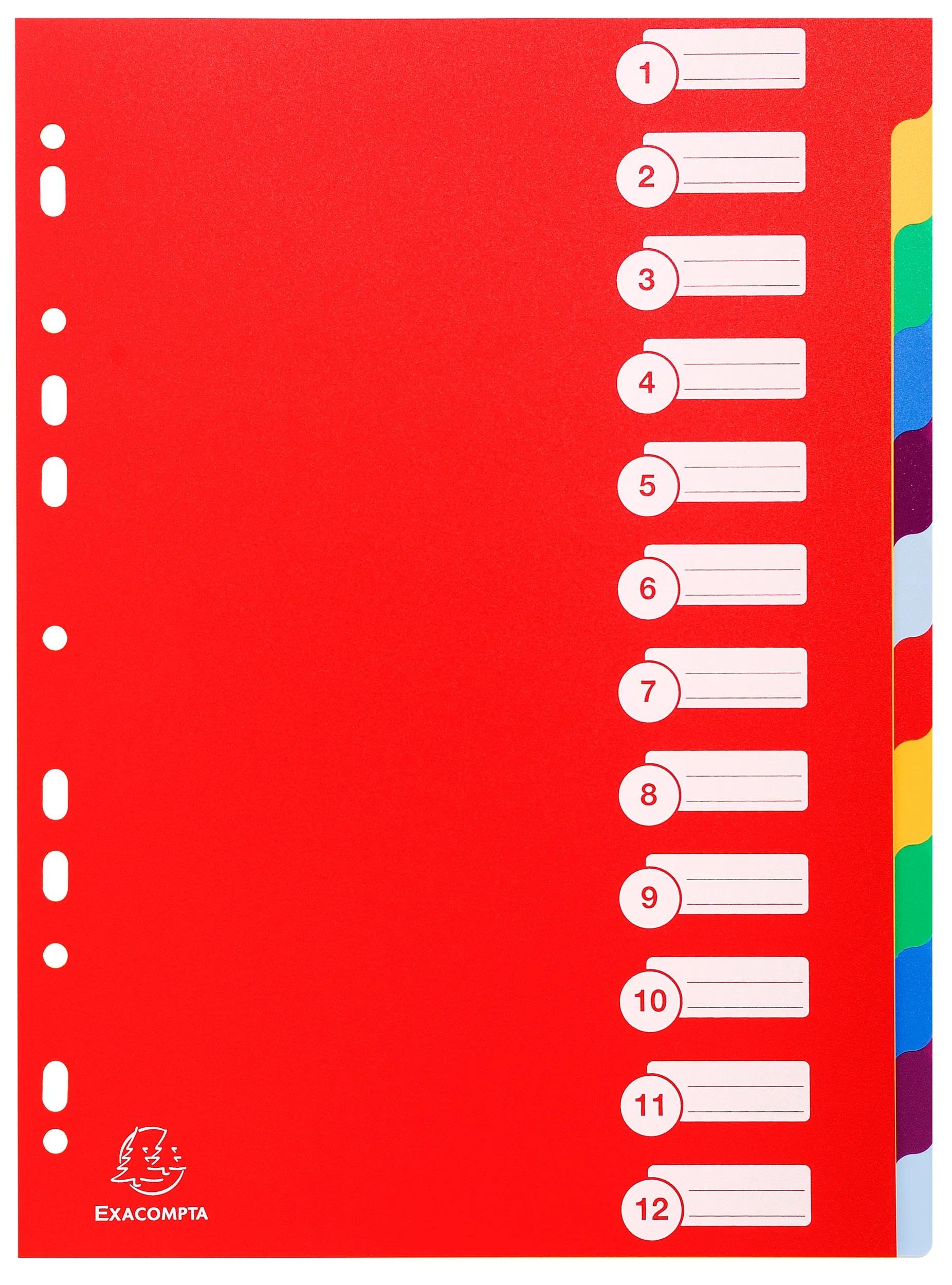Intercalaires polypropylene semi rigide 35x100e 12 positions - a4