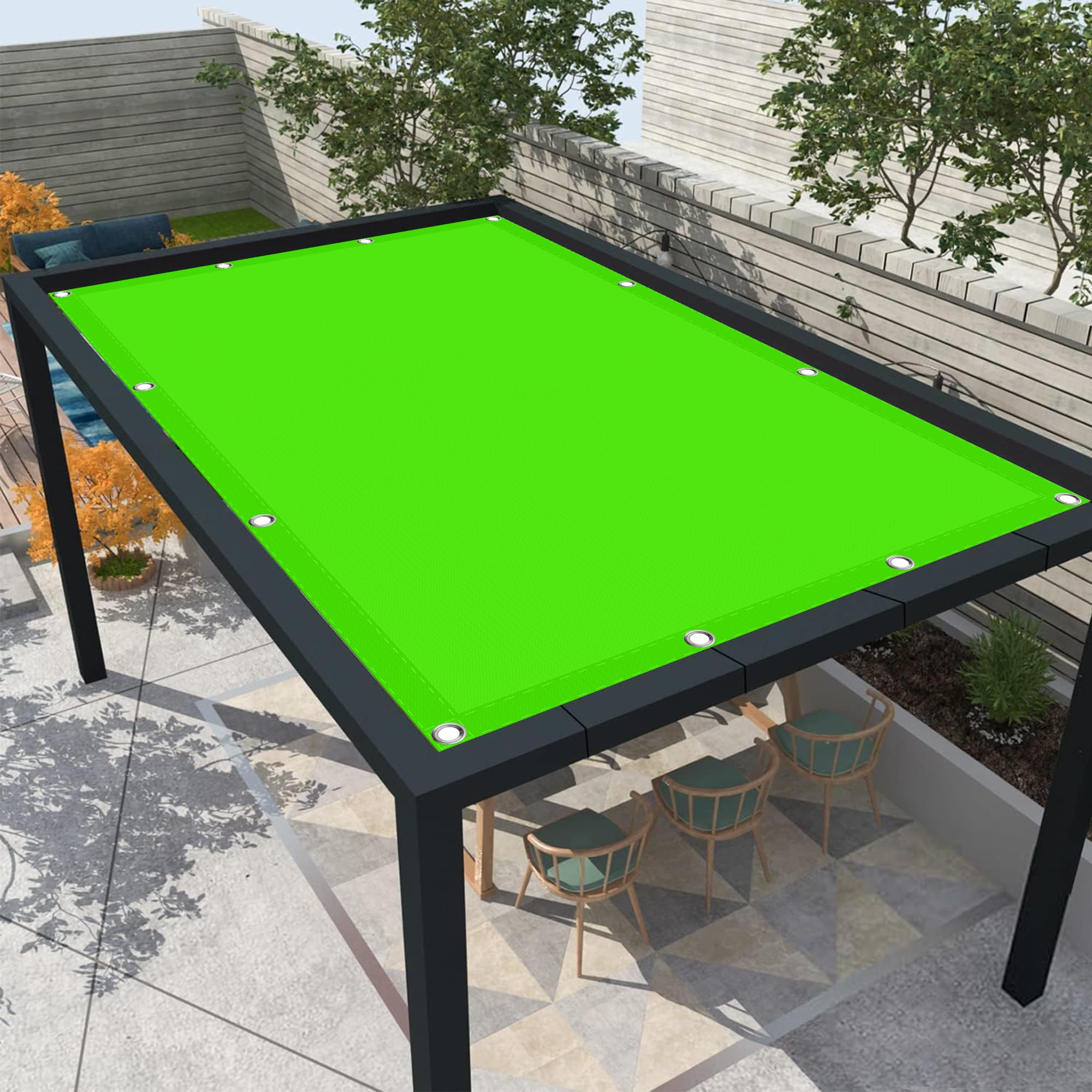 Voile d'ombrage pour camping et terrasse, auvent 2.3x3.6m étanche vert tendre