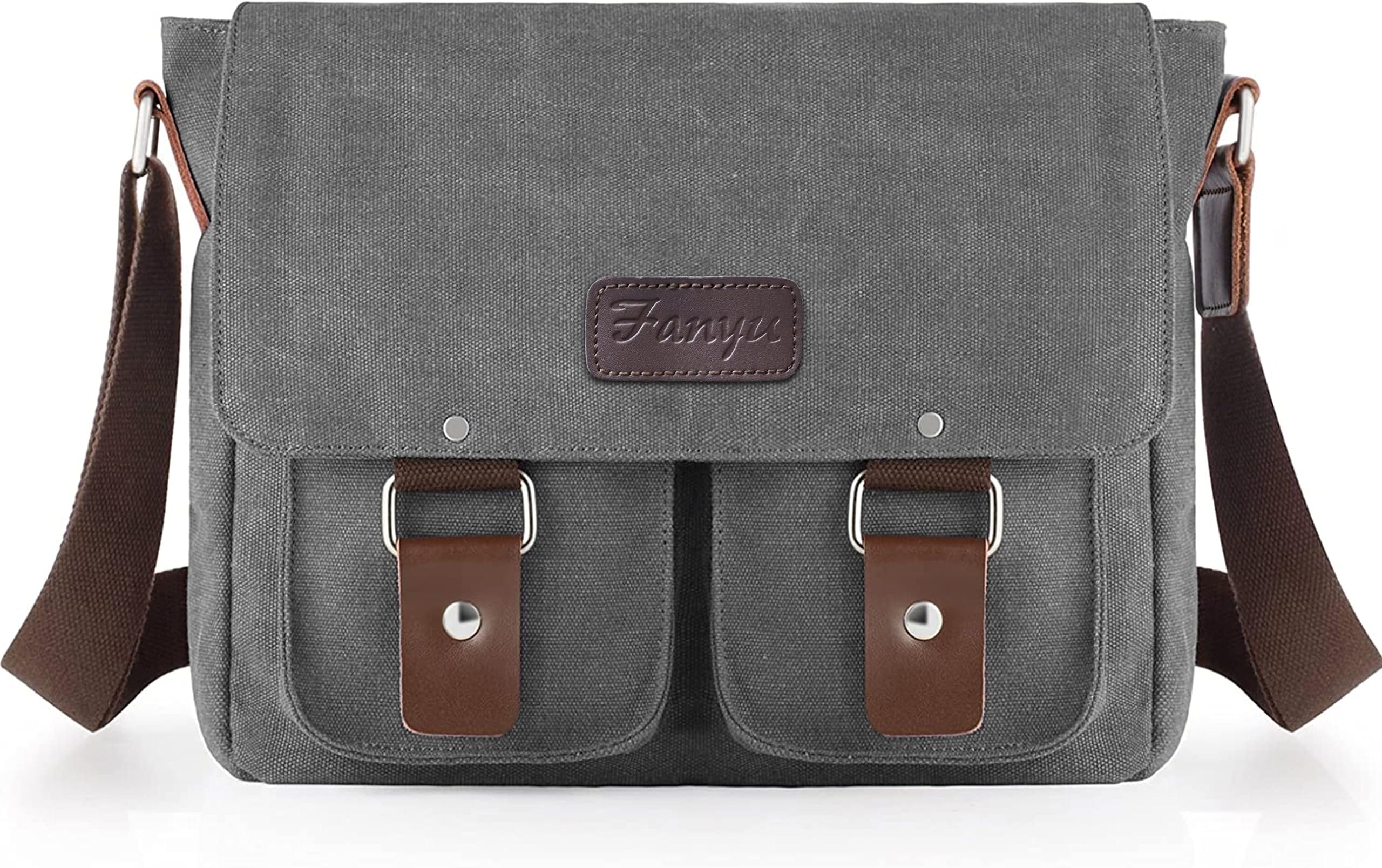 StoriteCanvas Sling Cross Body Messenger One Side Shoulder Bag With Multi-Pocket Zip Closure and Adjustable Straps for Men & Women (Grey, 30 x 25 x 9 Cm)