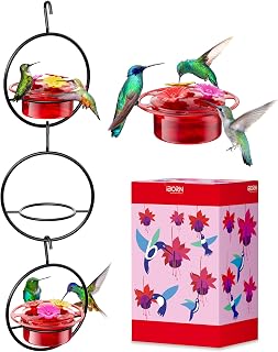 iBorn Circular Hanging Hummingbird feeders for Outdoors 3PCS 3OZ Mini Hummingbird Feeder Humming Bird Feeder, Silicone Feeding Ports, Bee-Proof, 2025 New