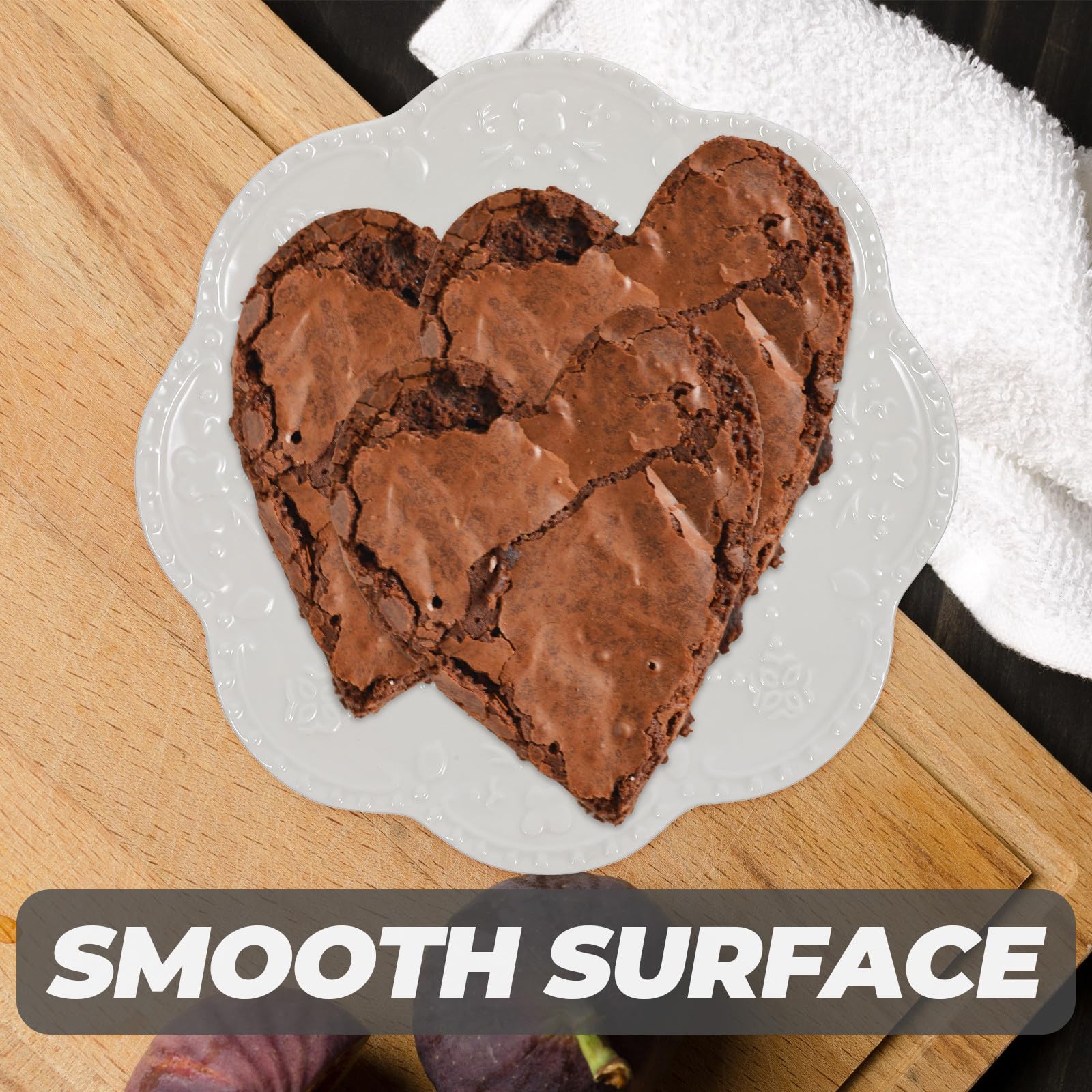 SECFOU Platos de Postre de Cerámica Blancos Forma de Flor, 4 Piezas, Superficie Estable y Antigoteo, Ideales para Cocinas Diarias y Fiestas