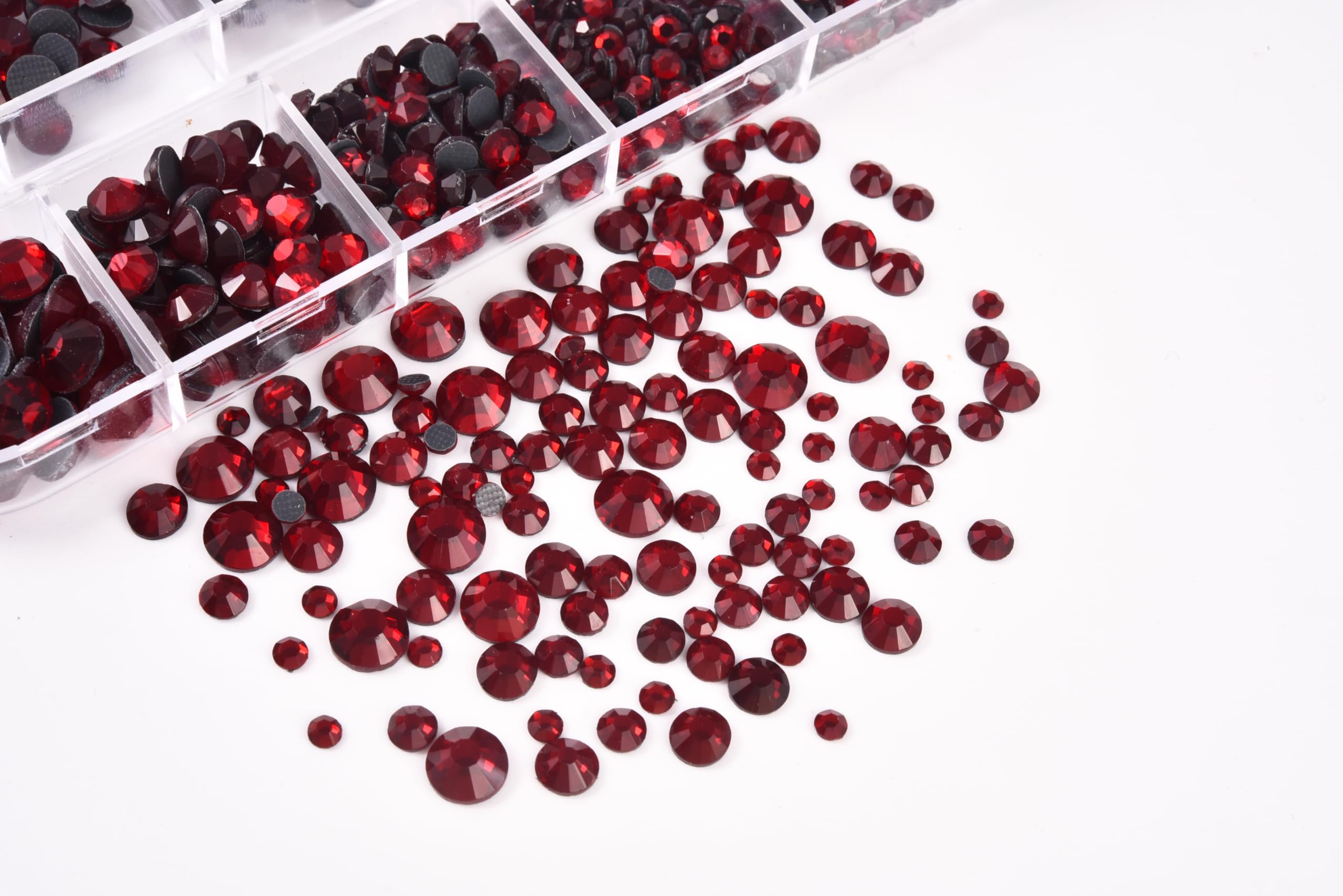 BLINGINBOX DMC Hotfix Rhinestone 2 Box Total 5200 Pieces Mixed Size Round Crystals Glass Gems for Costume Jewelry Making(Dark Siam) - Image 2