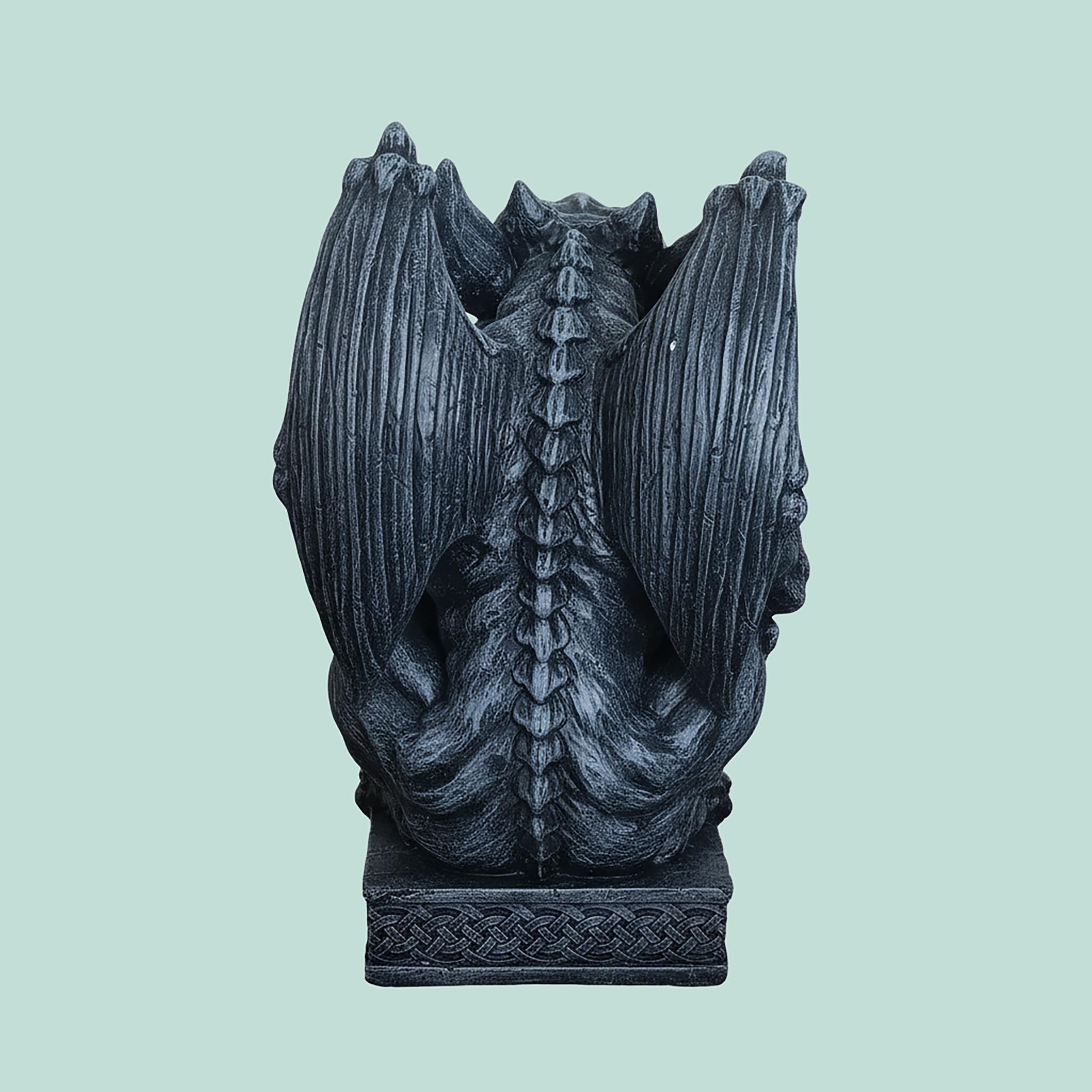 Relaxdays Figurka Gargoyle, dekoracja gotycka, wys. x szer. x gł.: 42 x 28 x 28 cm, żywica poliestrowa, odporna na promieniowanie UV, odporna na warunki atmosferyczne, szara