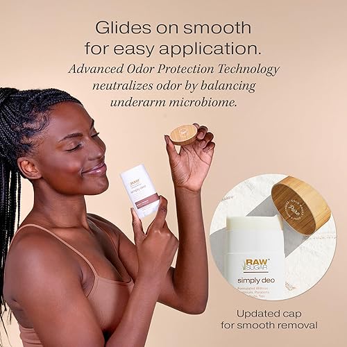 Miniatura 4 de Raw Sugar Simply Deo- Santal + Verbena, desodorante sin aluminio para hombres y mujeres, limpio, fabricado con ingredientes derivados naturalmente,